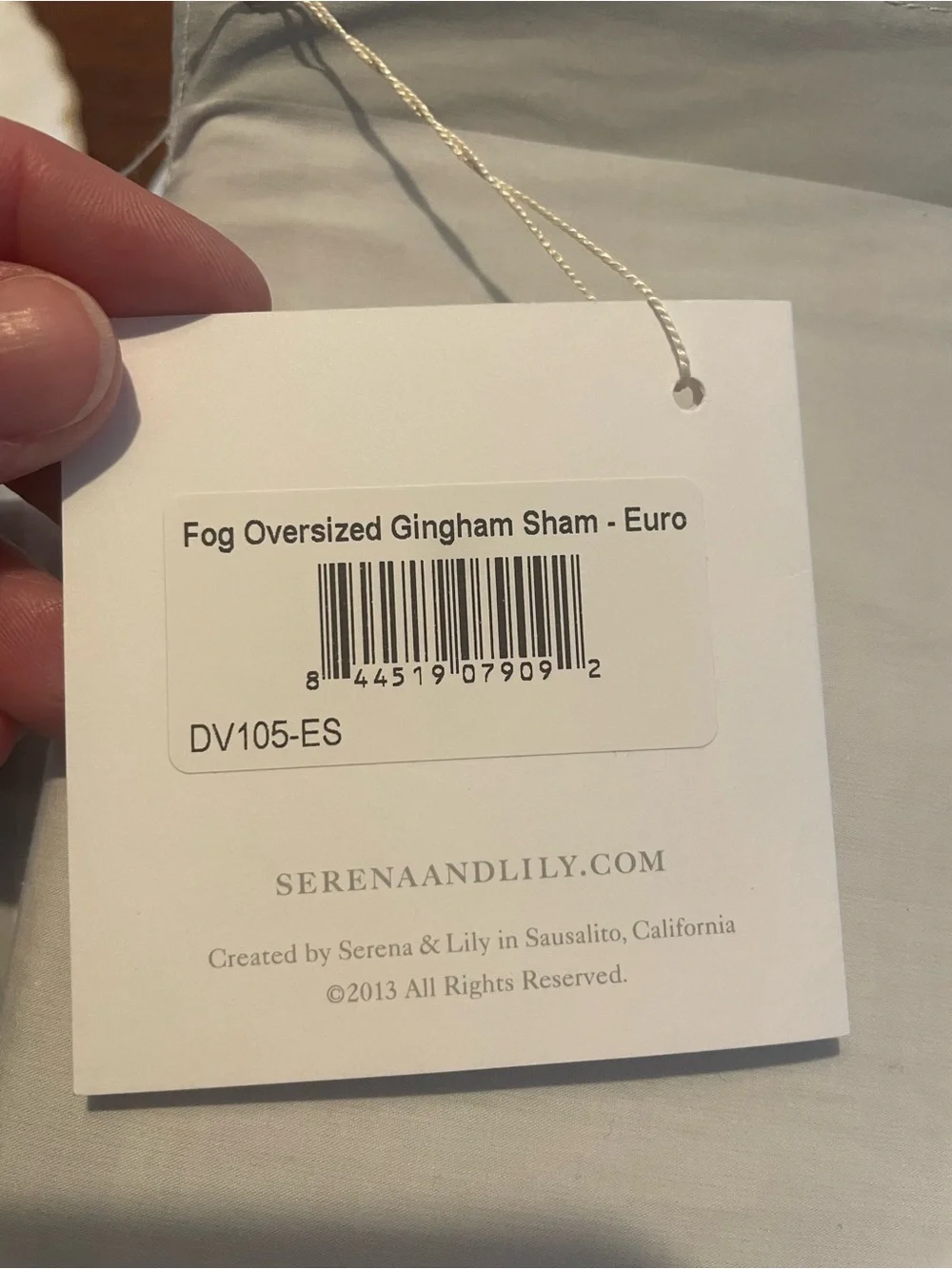 New!   Serena & Lily Fog gingham euro sham